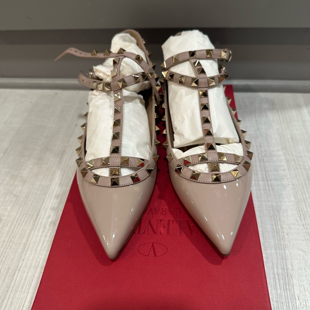 Valentino Rockstud Caged Patent Flat